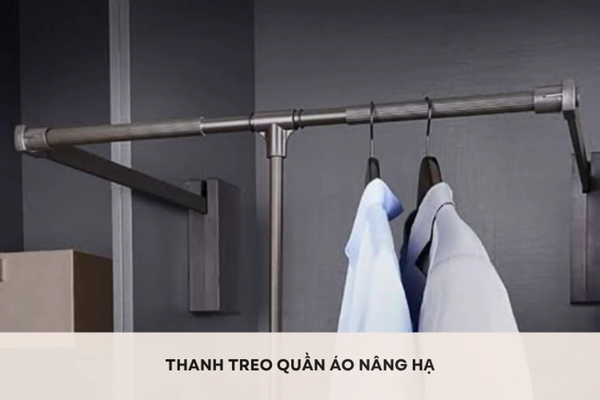 Thanh treo quần áo nâng hạ: Bí quyết tiết kiệm không gian cho căn hộ nhỏ hiện đại