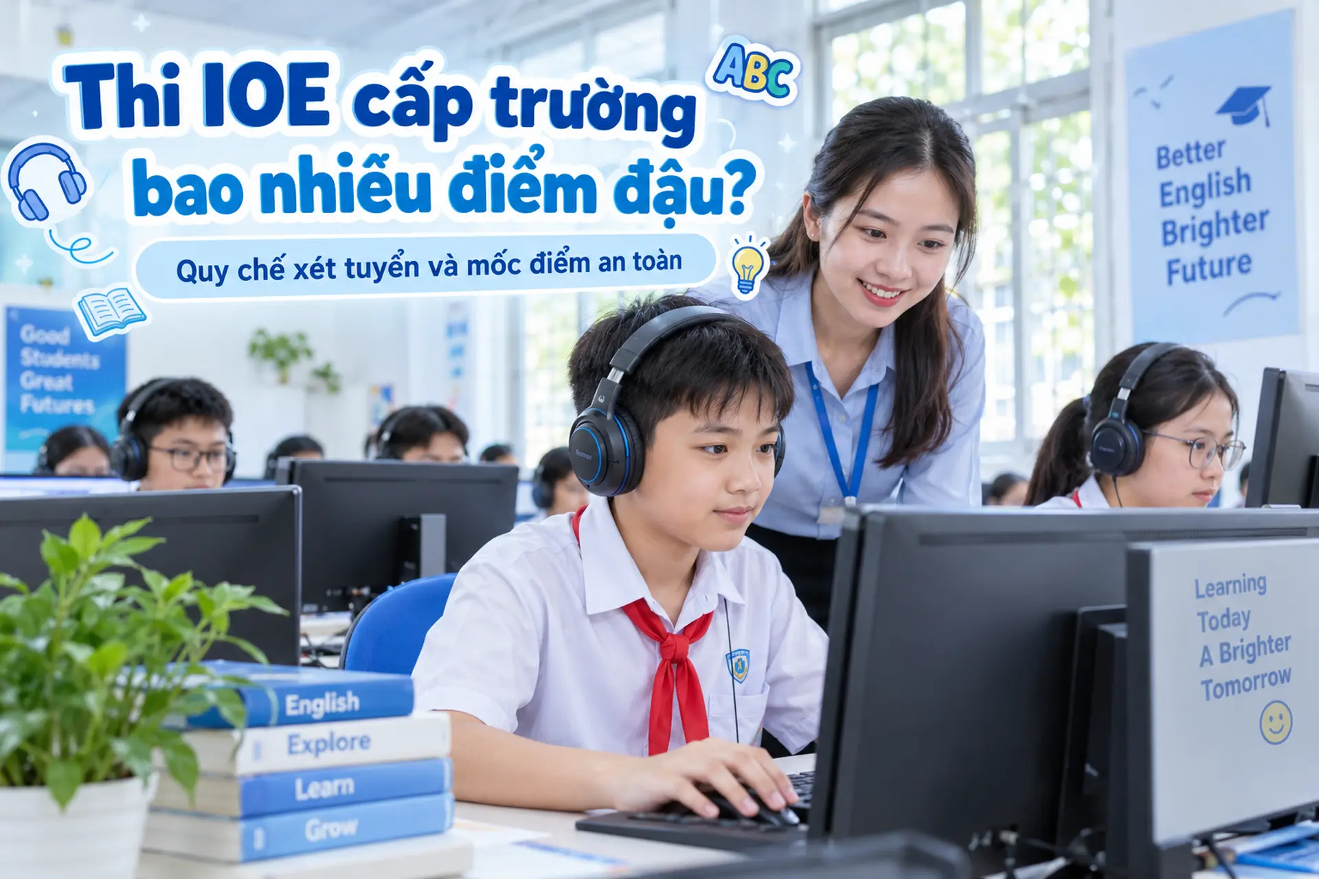 Thi IOE cấp trường bao nhiêu điểm đậu? Quy chế xét tuyển và mốc điểm an toàn
