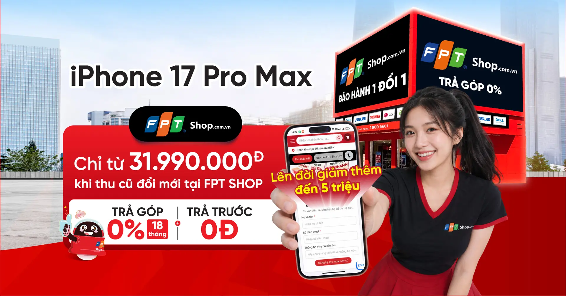 Thu cũ đổi mới iPhone tại FPT Shop: Lên đời nhanh, trả góp 0%