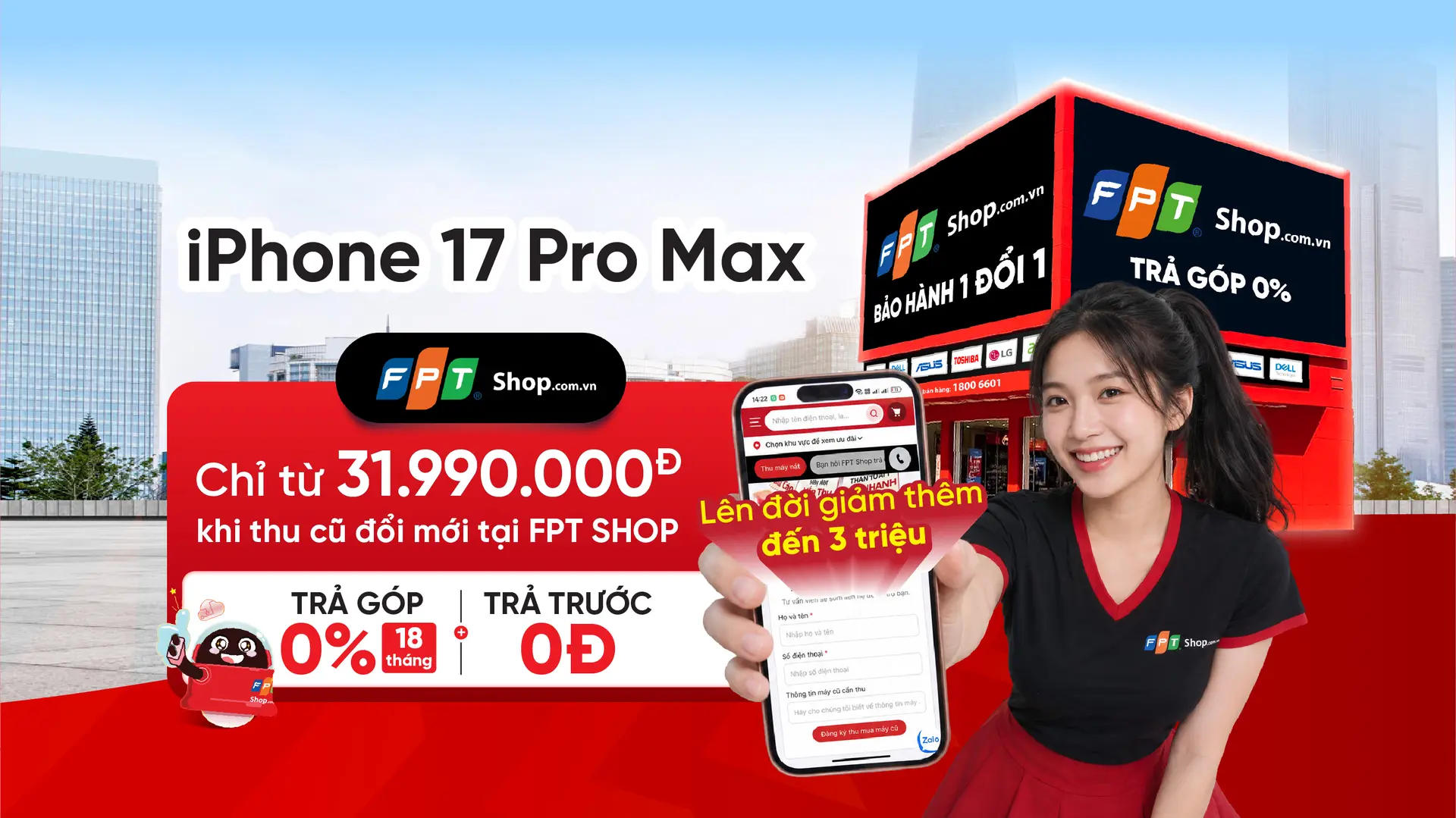 Thu cũ đổi mới iPhone tại FPT Shop: Lên đời nhanh, trả góp 0%