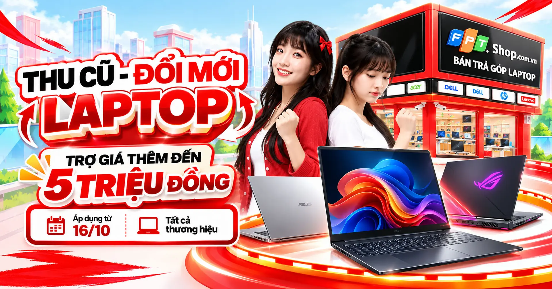 Thu cũ - Đổi mới laptop tại FPT Shop: Trợ giá thêm đến 5 triệu đồng, lên đời máy mới cực hời!