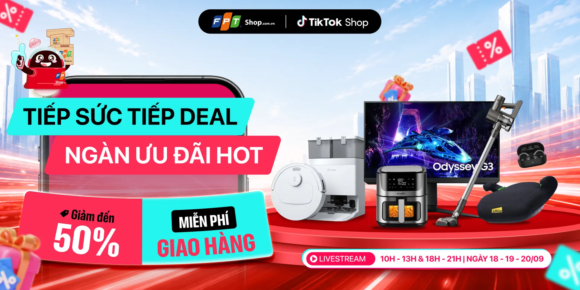 TIẾP SỨC TIẾP DEAL - NGÀN ƯU ĐÃI HOT: Giảm đến 50% trên TikTok Shop FPT Shop