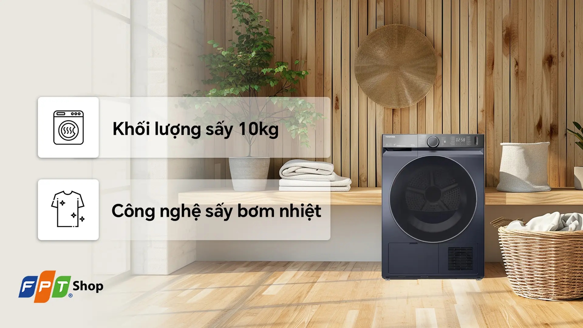 Máy sấy bơm nhiệt Toshiba 10 kg TD-BP110GHV(MG)