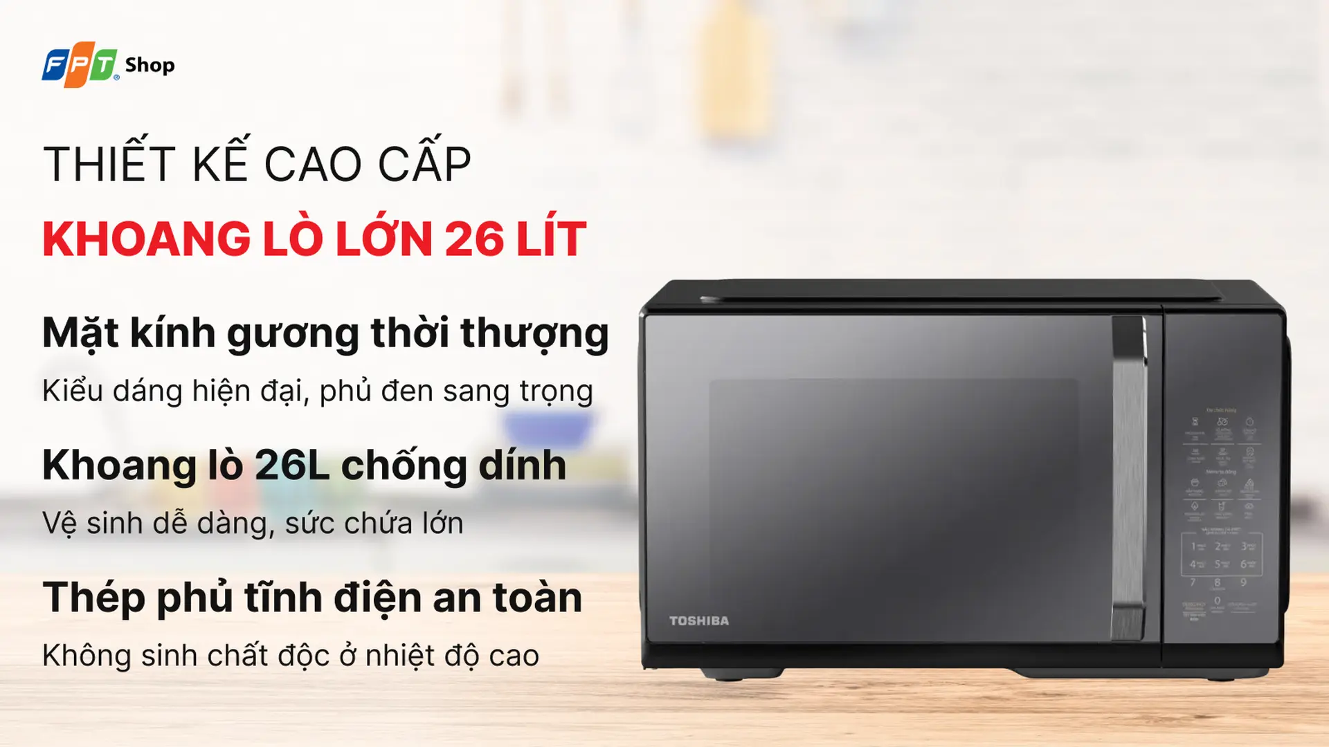 Lò vi sóng có nướng Toshiba 26 lít MW3-EG26PE(BM)VN