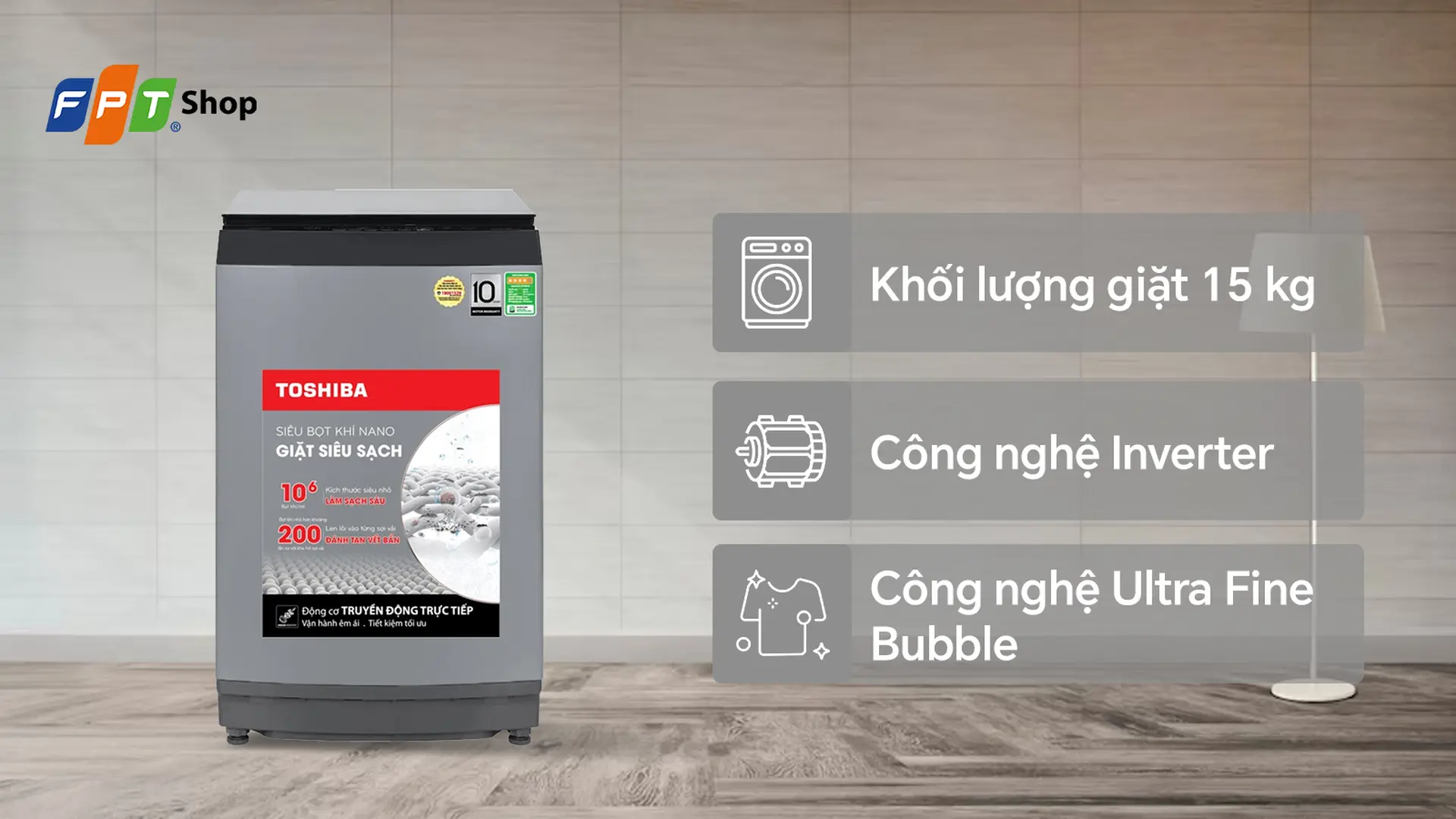 Toshiba Inverter 15 kg AW-DUM1600LV(SG)