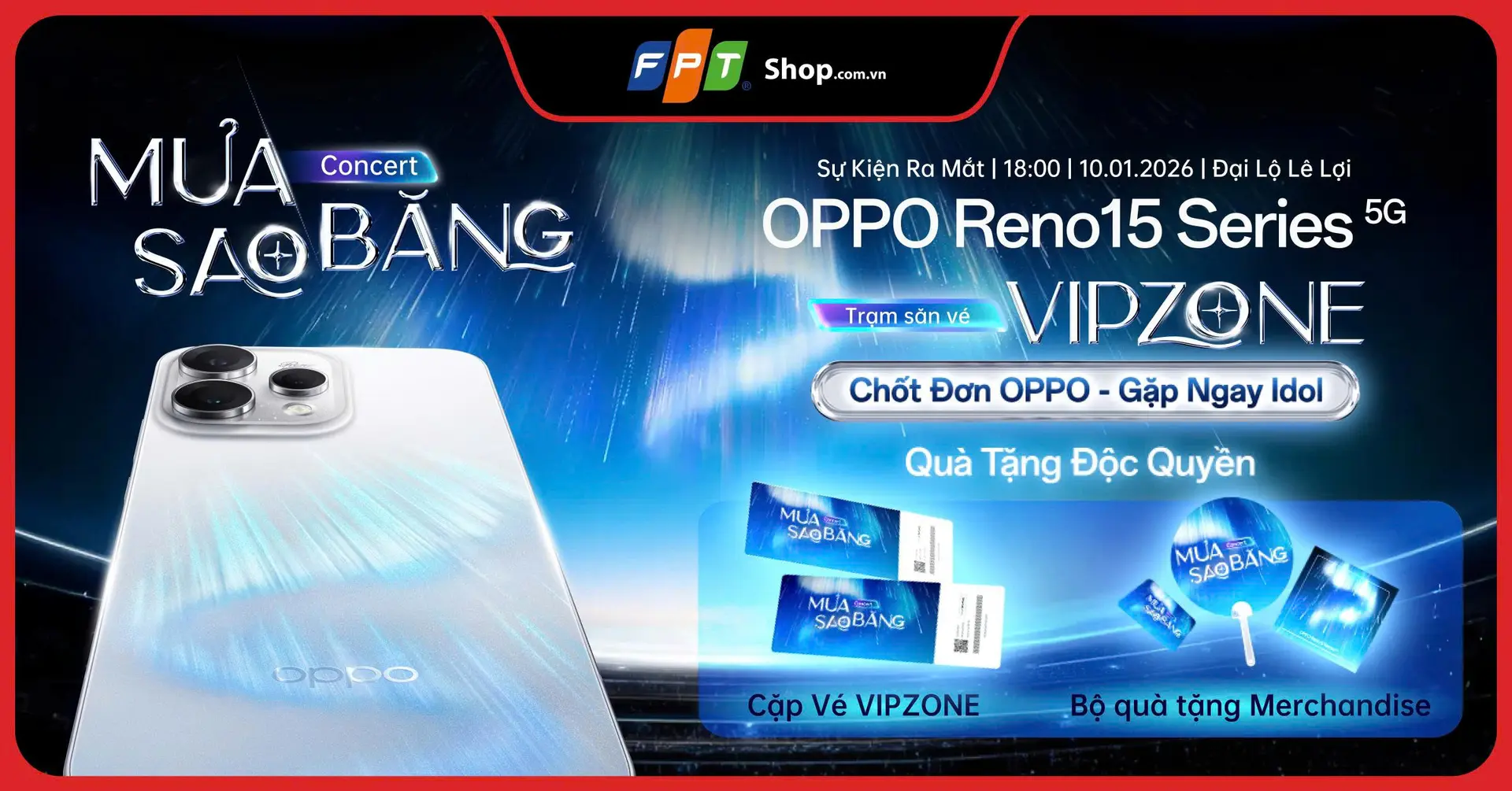 Trạm săn vé VIPZONE - OPPO Concert: Cơ hội săn vé VIP tham dự Concert Mưa Sao Băng