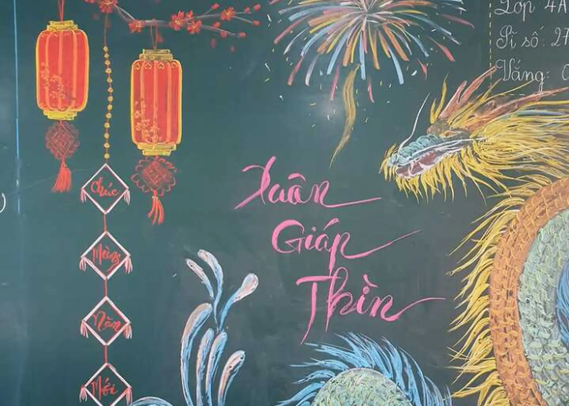 Hướng dẫn cách trang trí bảng ngày Tết đẹp, đơn giản và mang đậm không khí xuân