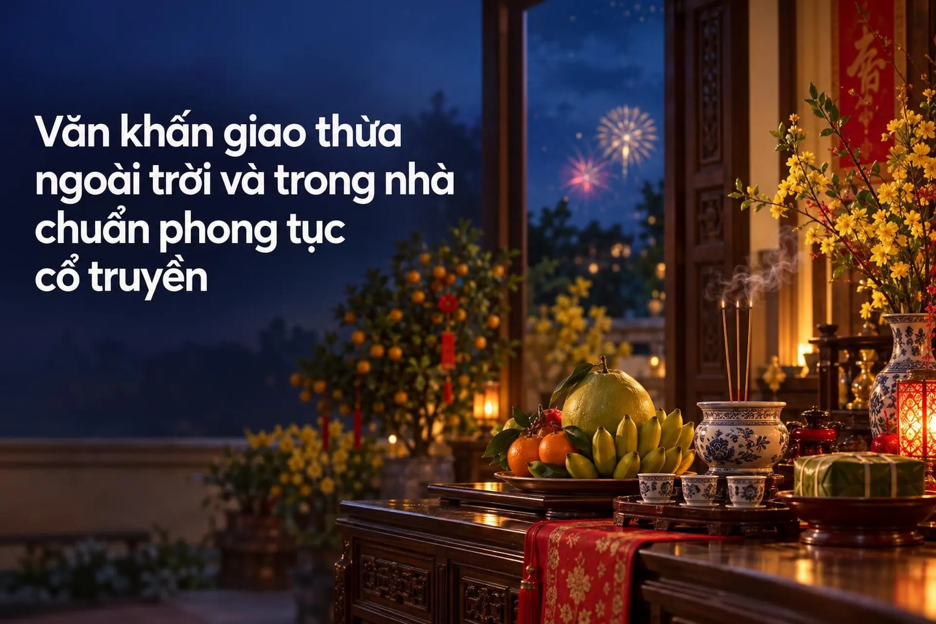 Văn khấn giao thừa ngoài trời và trong nhà chuẩn phong tục cổ truyền