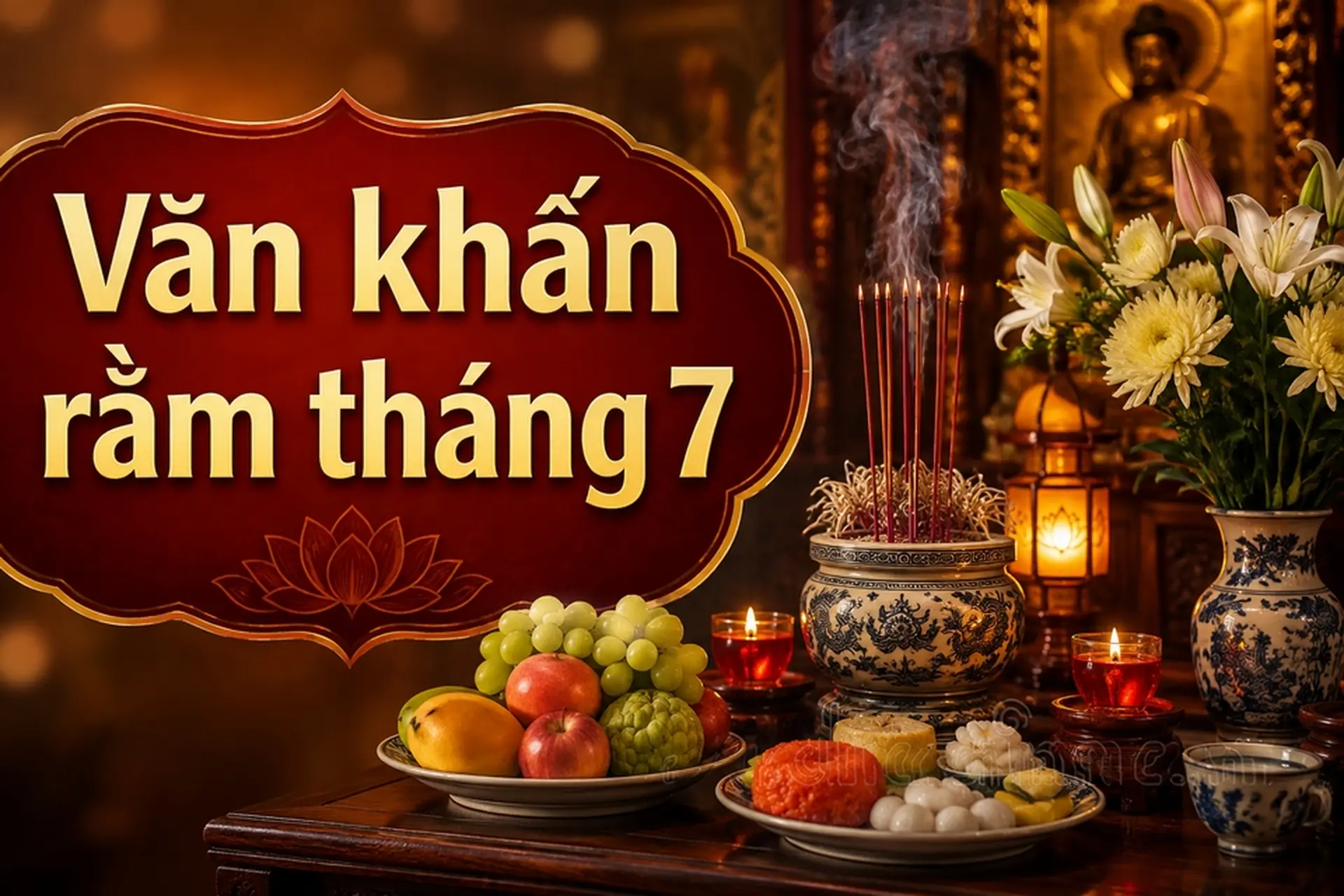 Văn khấn Rằm tháng 7 chuẩn, đầy đủ: Bài cúng thần linh, gia tiên và chúng sinh dễ tham khảo