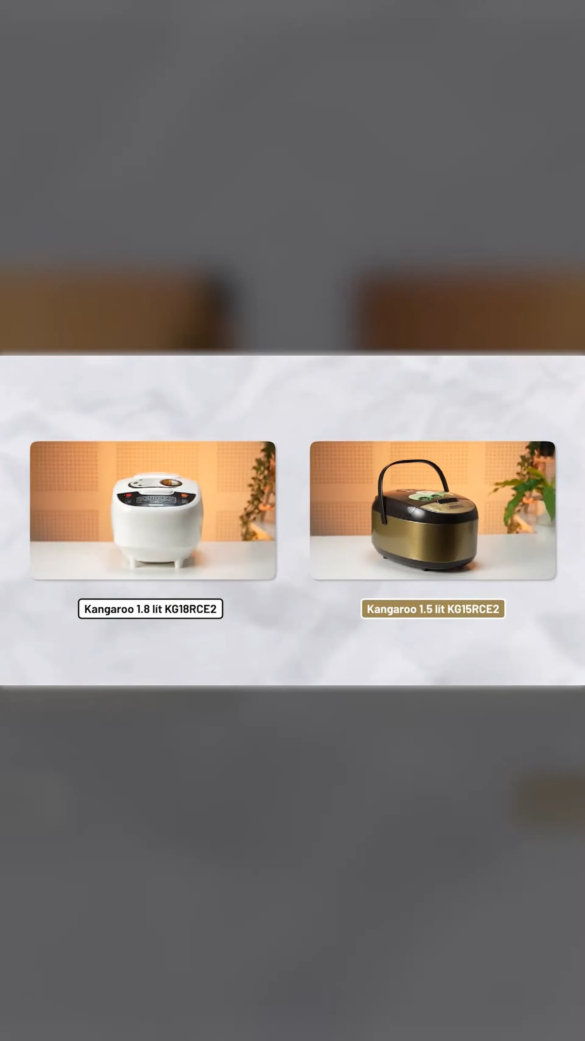 Bộ đôi Nồi cơm điện tử Kangaroo 1.8 lít KG18RCE2 và 1.5 lít KG15RCE2: Nấu nhanh, cơm ngon, chuẩn vị