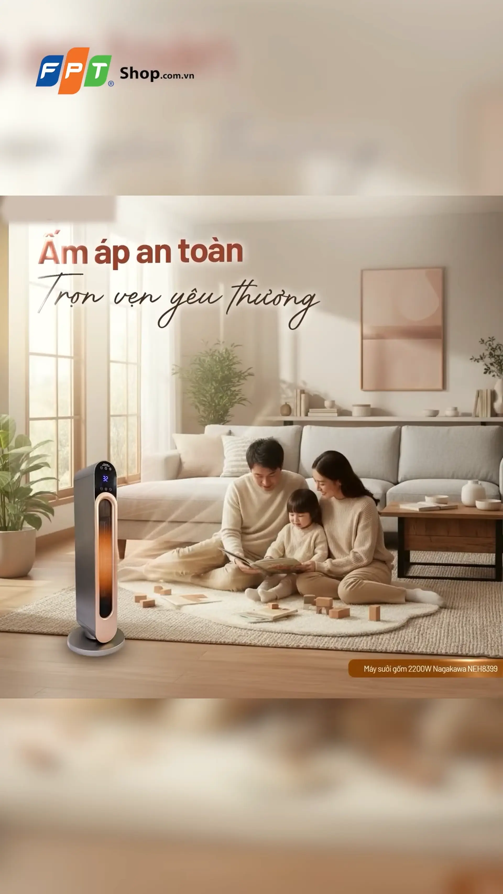 Quạt sưởi gốm Nagakawa NEH8399 2000W