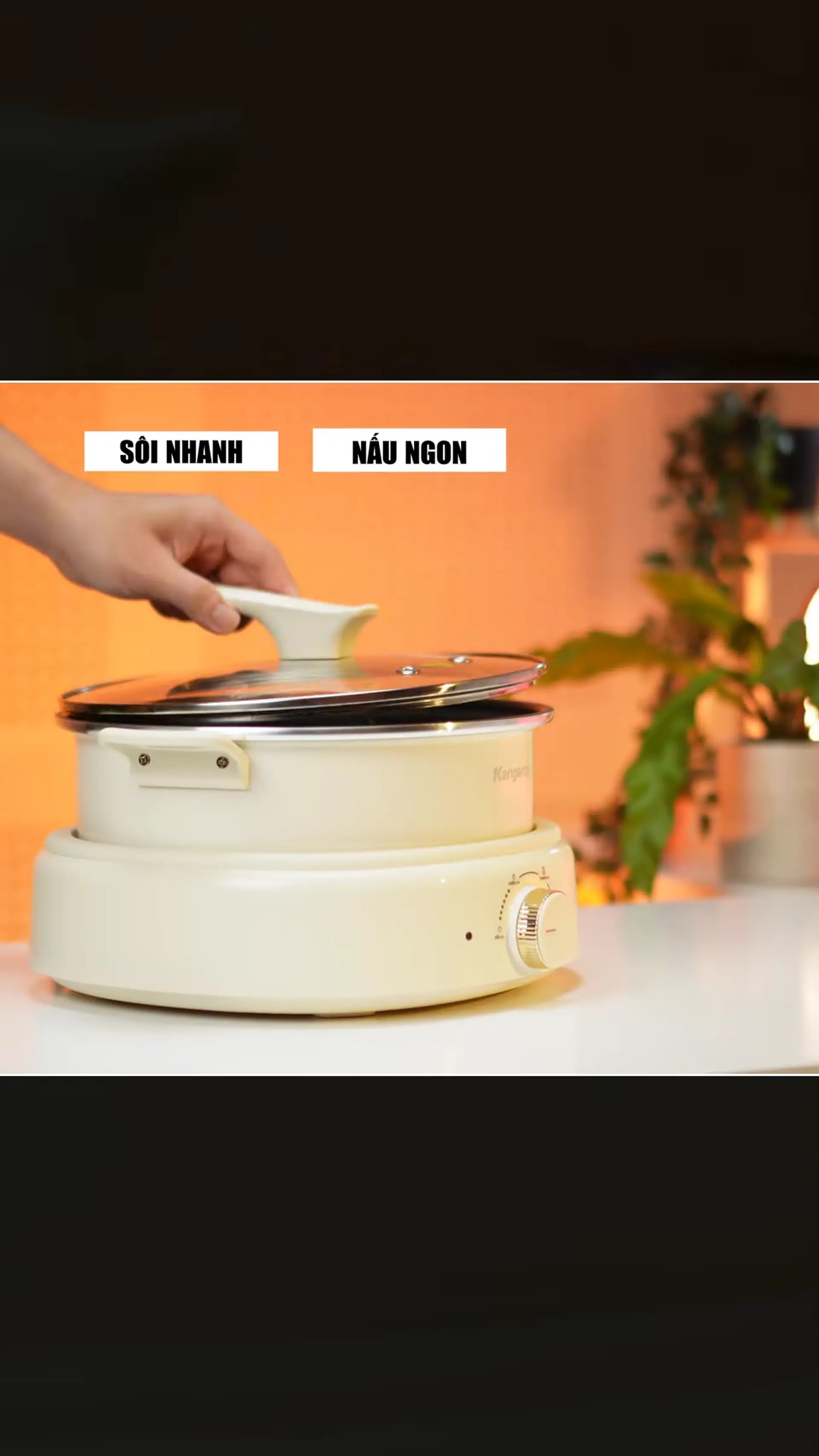 Nồi lẩu điện đa năng Kangaroo KGEH50N2B 5lít 1600W sôi nhanh, nấu ngon, dọn gọn!