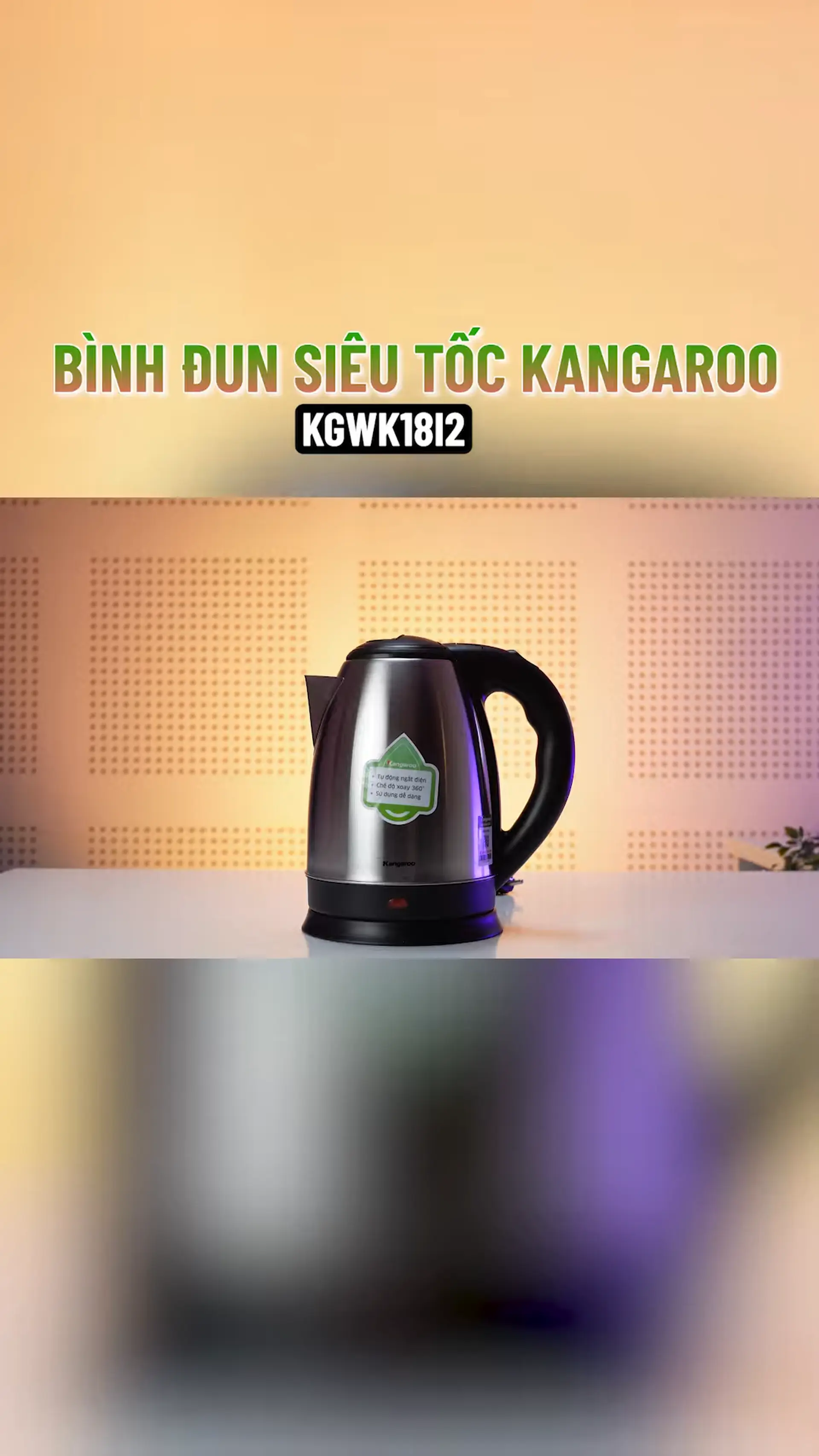 #shorts Bình đun siêu tốc Kangaroo KGWK18I2 - Đun sôi nước nhanh chóng chỉ trong chưa đầy 5 phút