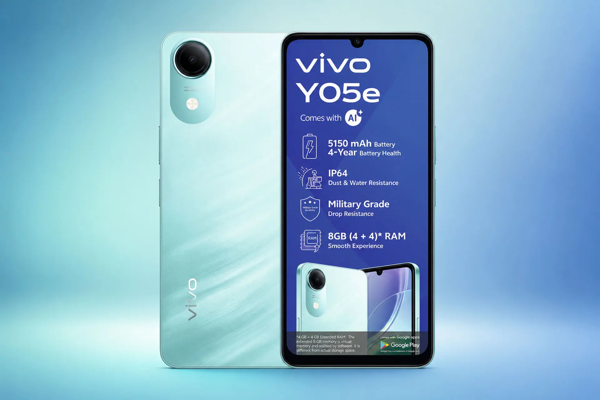 vivo Y05e ra mắt với pin 5.150 mAh, độ bền chuẩn quân đội, giá khoảng 4 triệu đồng