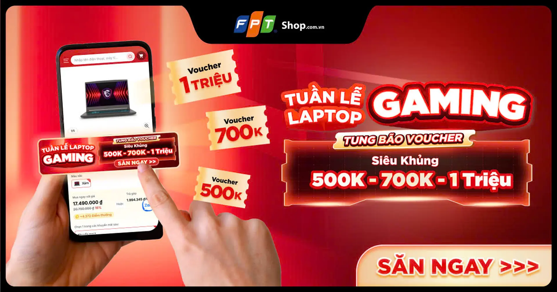 Vòng Quay May Mắn: Tuần Lễ Laptop Gaming Tung Bão Voucher 500K - 700K - 1 Triệu