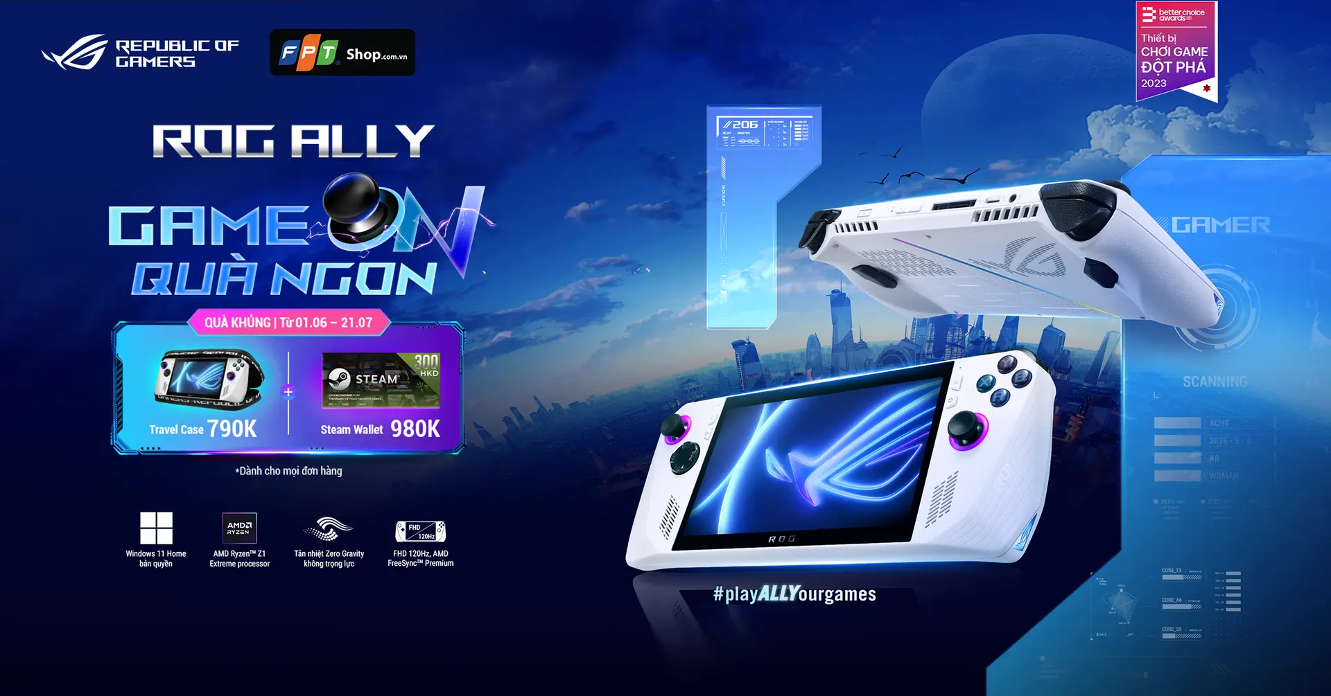 FPT Shop kết hợp cùng ASUS triển khai chương Trình ROG ALLY – GAME ON QUÀ NGON