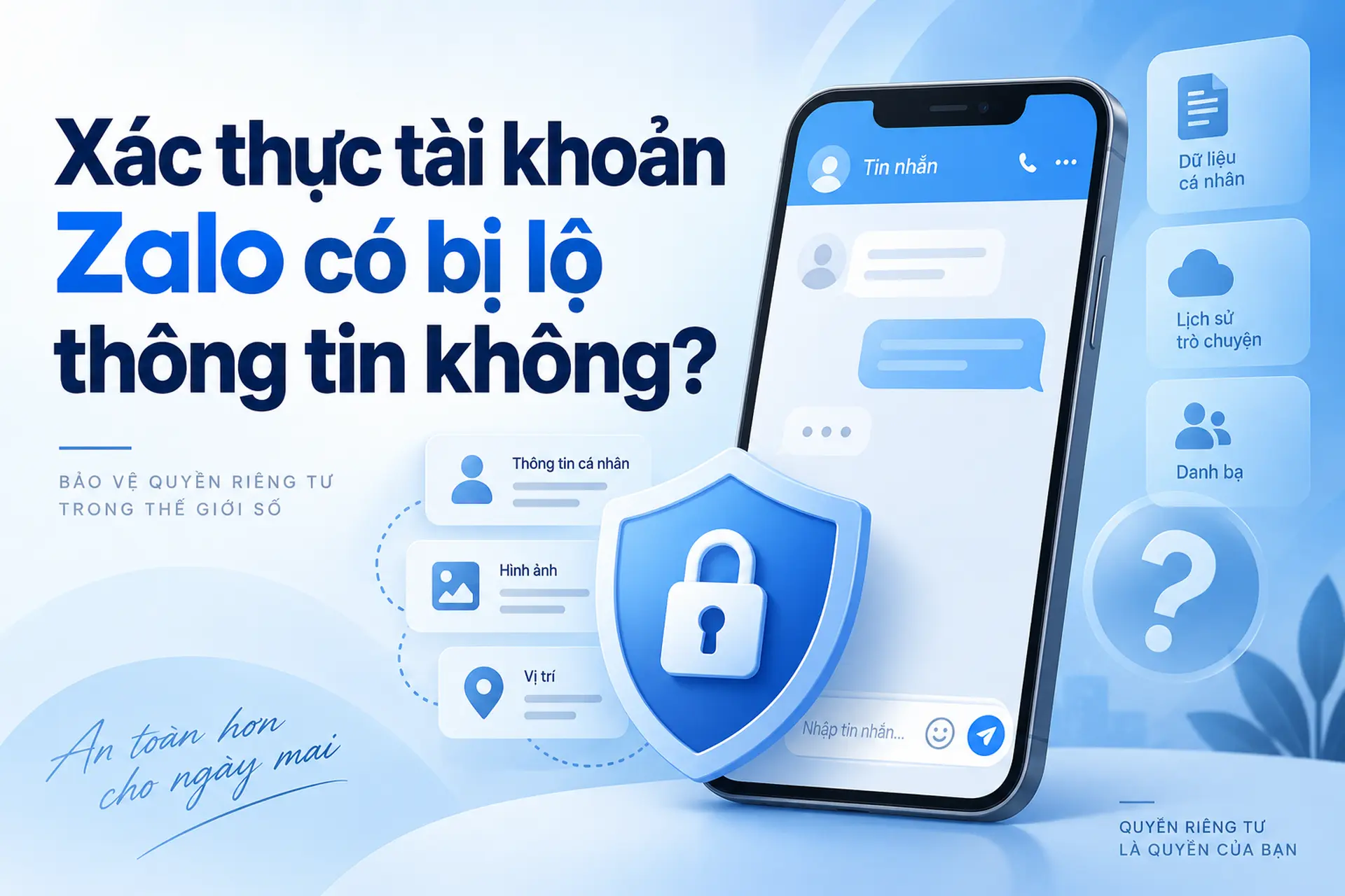 Xác thực tài khoản Zalo có bị lộ thông tin không? Cách bảo vệ dữ liệu cá nhân an toàn