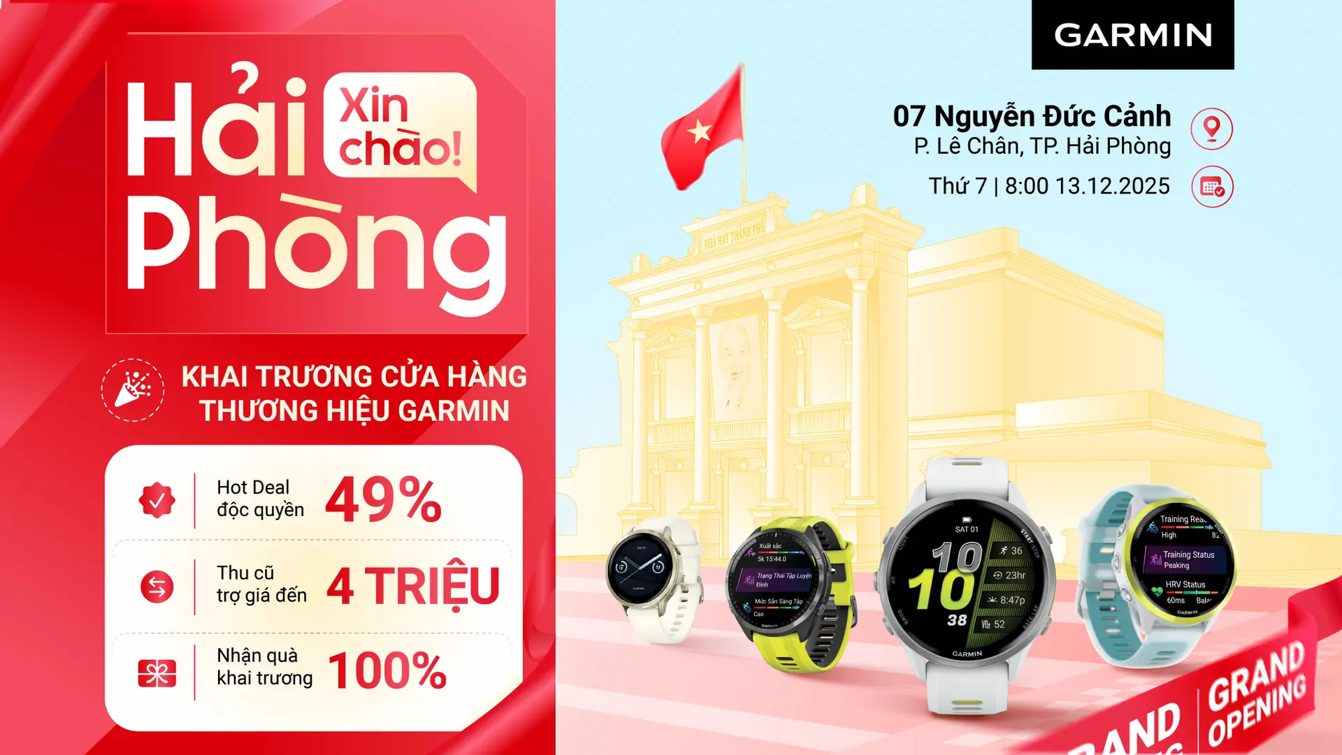Xin chào Hải Phòng! Garmin chính hãng đầu tiên đã có mặt