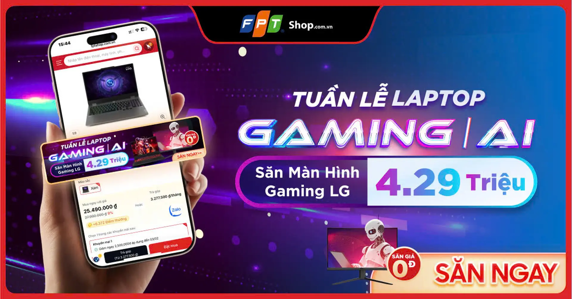 TRÚNG NGAY MÀN HÌNH LG 4.2 TRIỆU KHI THAM GIA MINIGAME TUẦN LỄ LAPTOP GAMING & AI