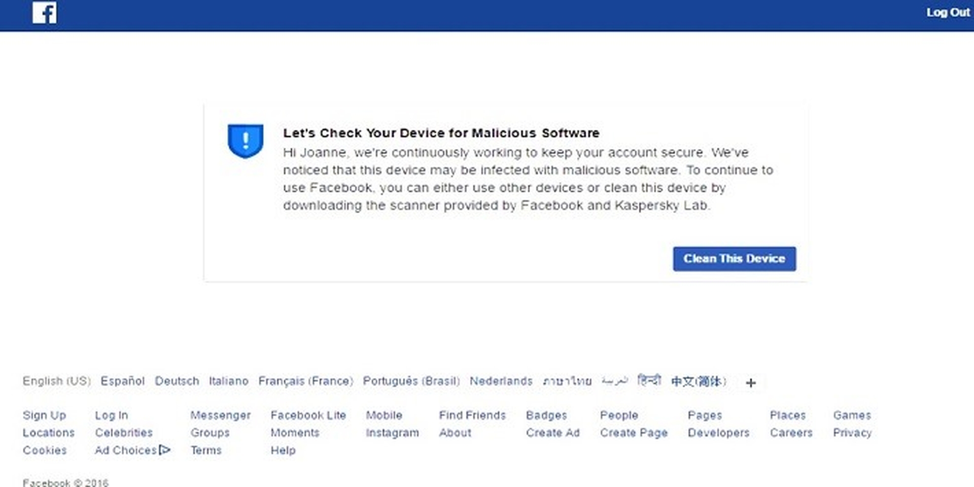 Đã có cách khắc phục khi Facebook thông báo bị nhiễm mã độc, siêu đơn giản