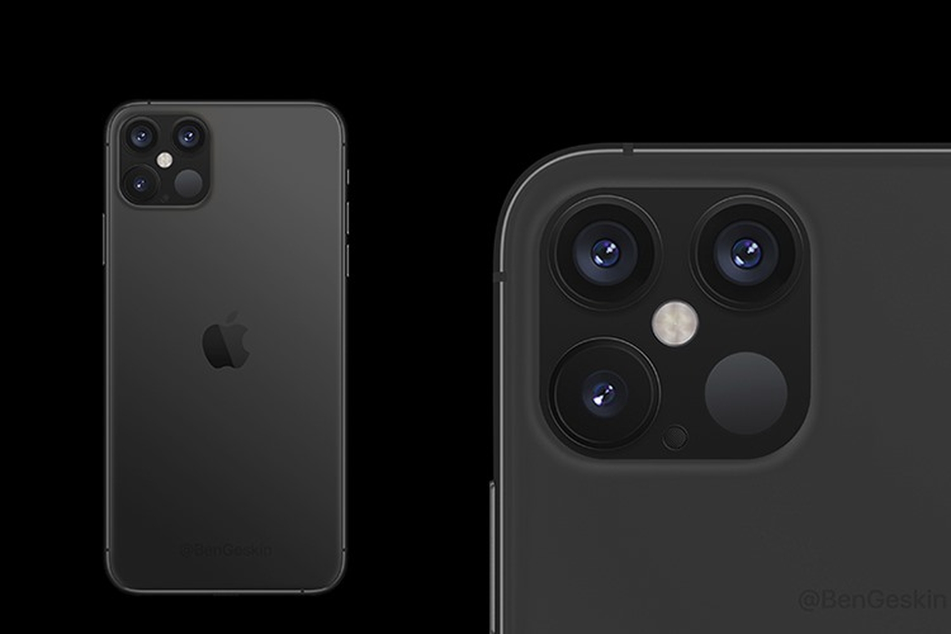 Concept mặt lưng iPhone 12 dựa trên thiết kế camera iPad Pro 2020