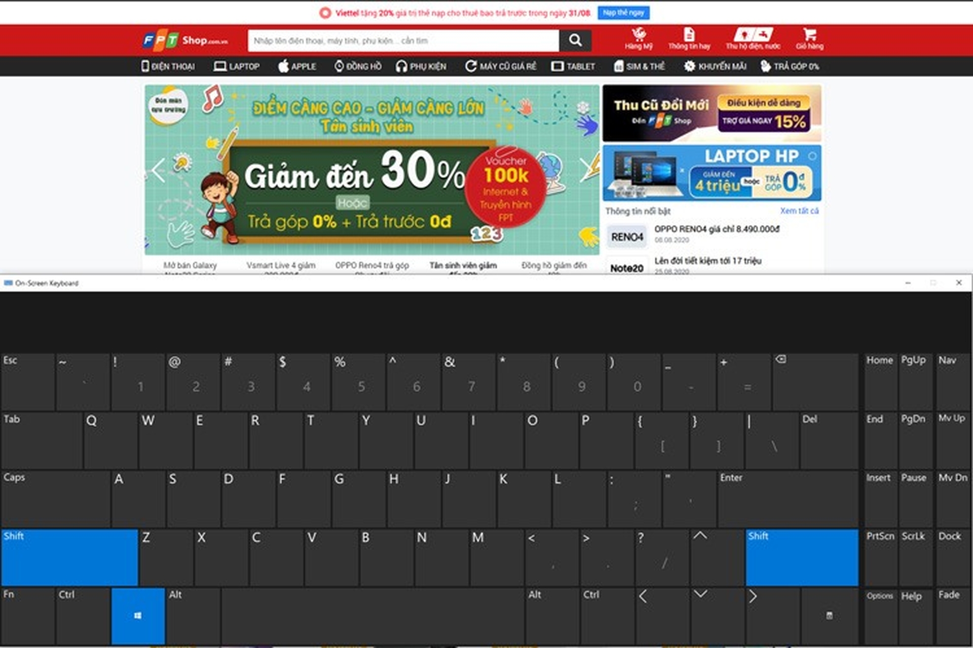 Hướng dẫn cách mở bàn phím ảo Win 10 đơn giản nhất