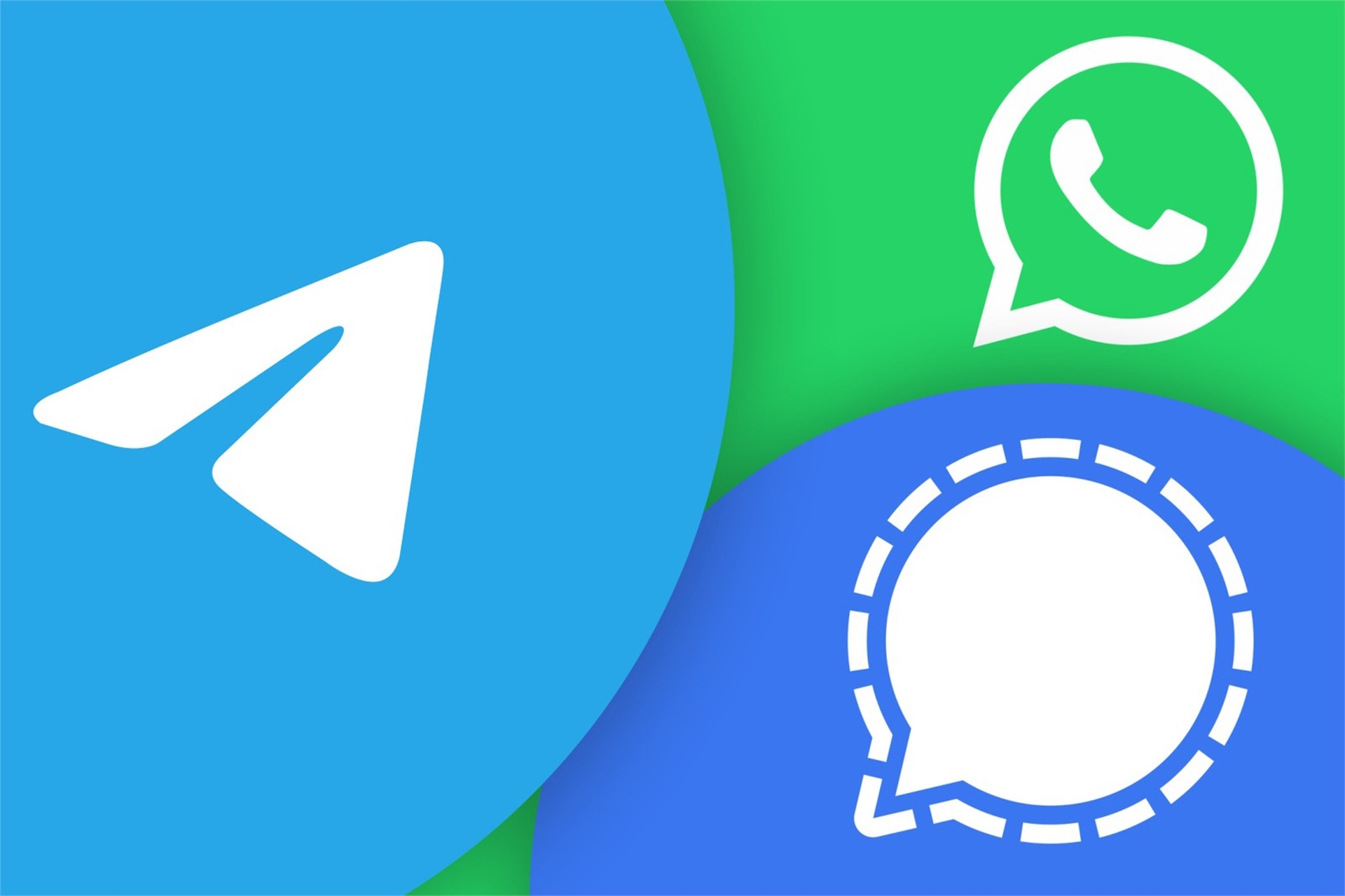 Hình ảnh so sánh Telegram với WhatsApp và Signal