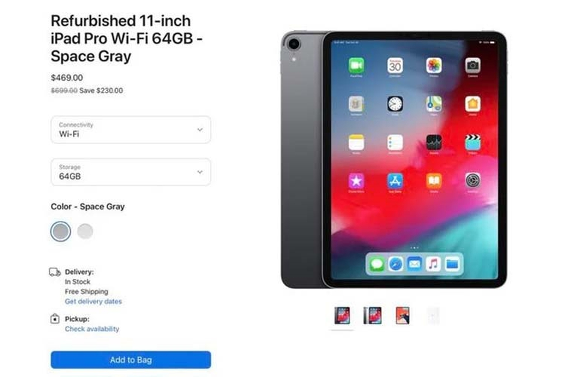 Apple tiếp tục giảm giá các mẫu iPad Pro 11 inch refurbished