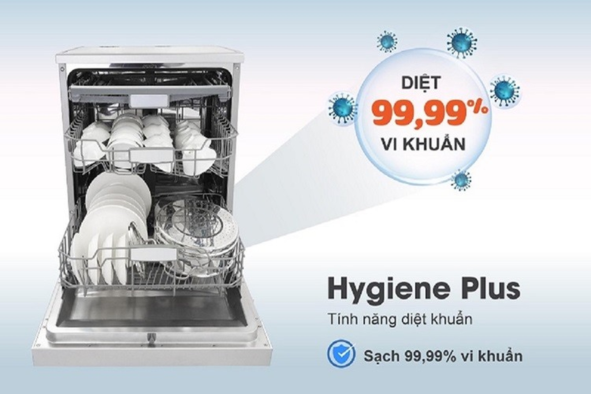 Tích hợp tính năng Hygiene Plus rửa diệt khuẩn bát đĩa