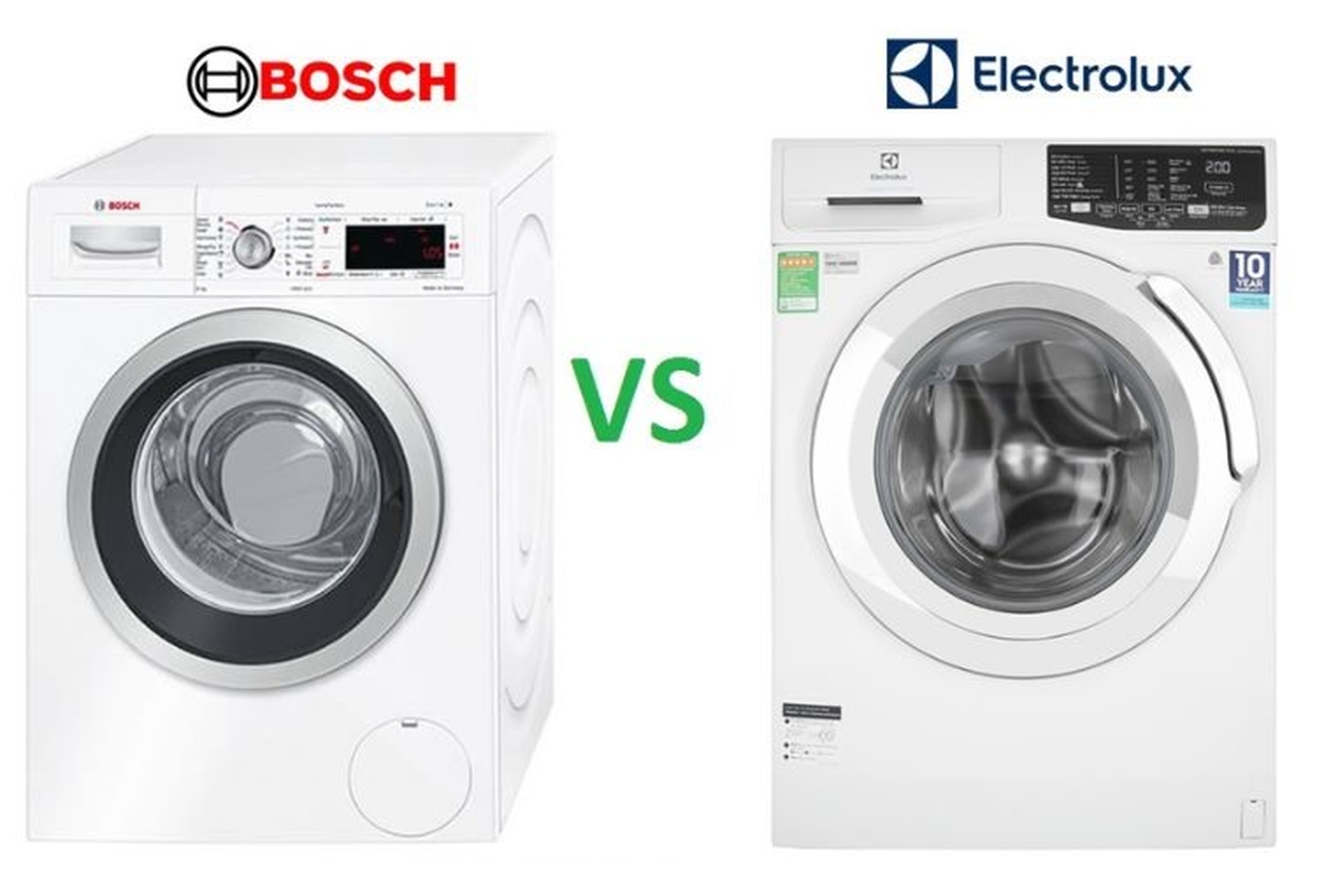 So sánh máy giặt Bosch và Electrolux có những đặc điểm nổi bật gì để biết nên mua loại nào?
