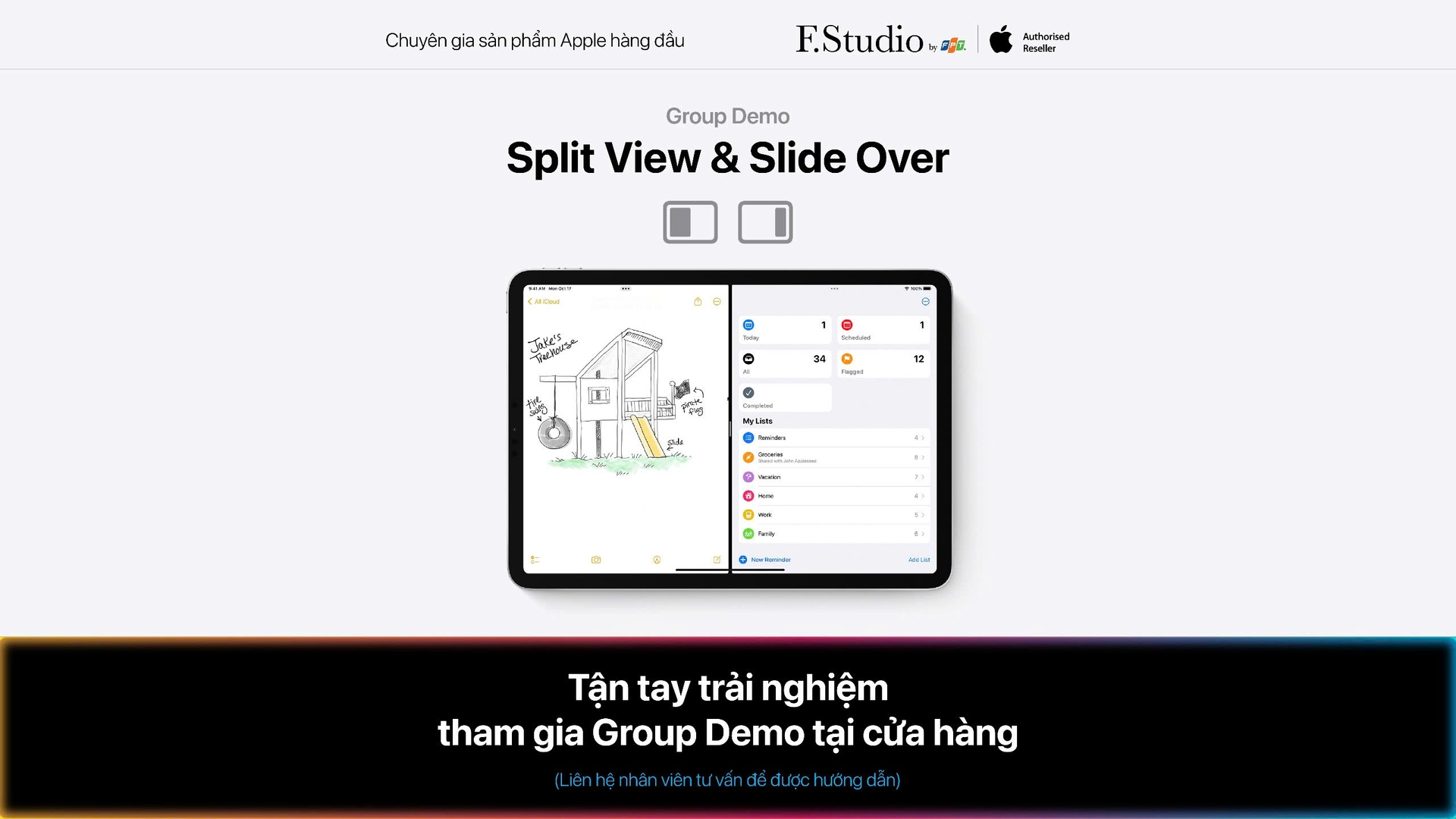 [Group Demo] Làm chủ đa nhiệm trên iPad với Split View & Slide Over