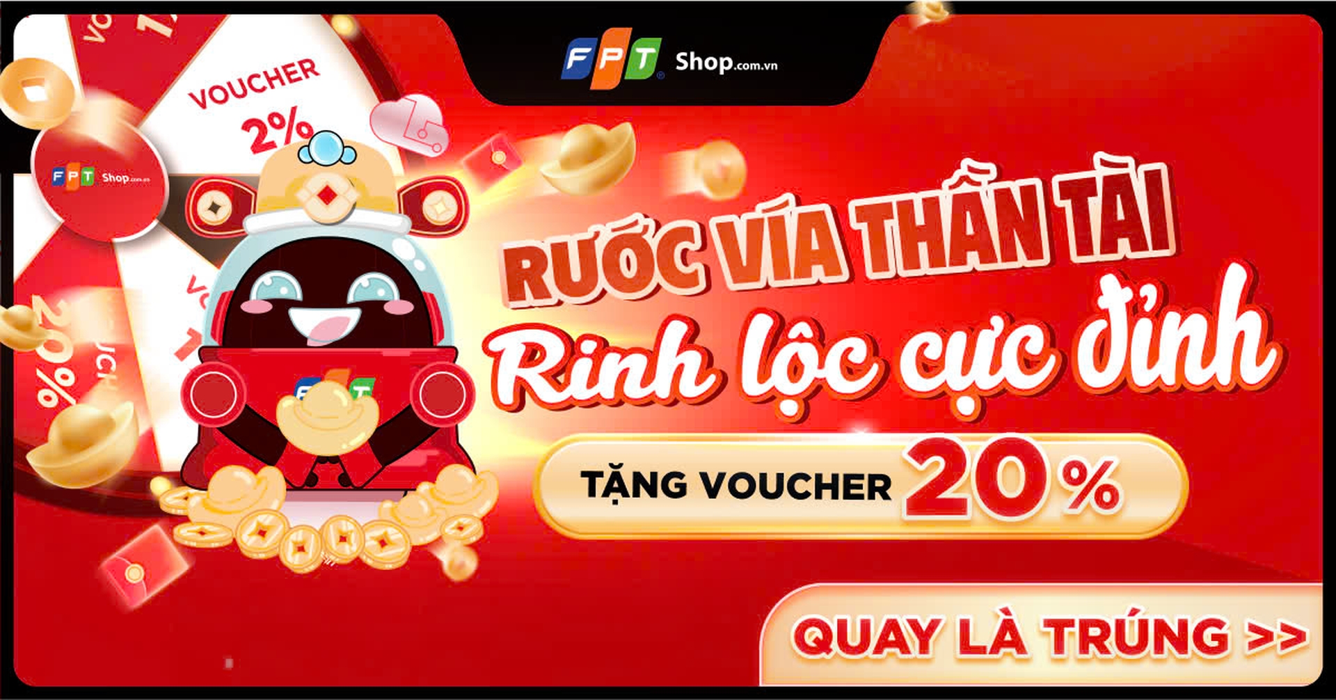 [Minigame] Rước Vía Thần Tài, Rinh Lộc Cực Đỉnh: Săn Voucher 20%
