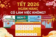 Tết 2026 ngân hàng có làm việc không? Cập nhật lịch nghỉ Tết chi tiết