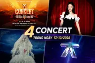 Một đêm 4 concert ở TP.HCM: Cuộc đua âm nhạc sôi động trong ngày 17/10/2026