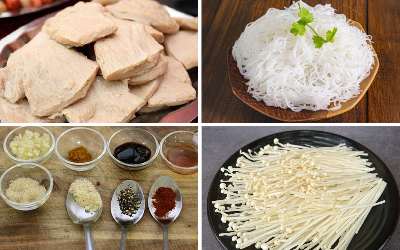 thịt cuộn nấm kim châm chay (ảnh 1)