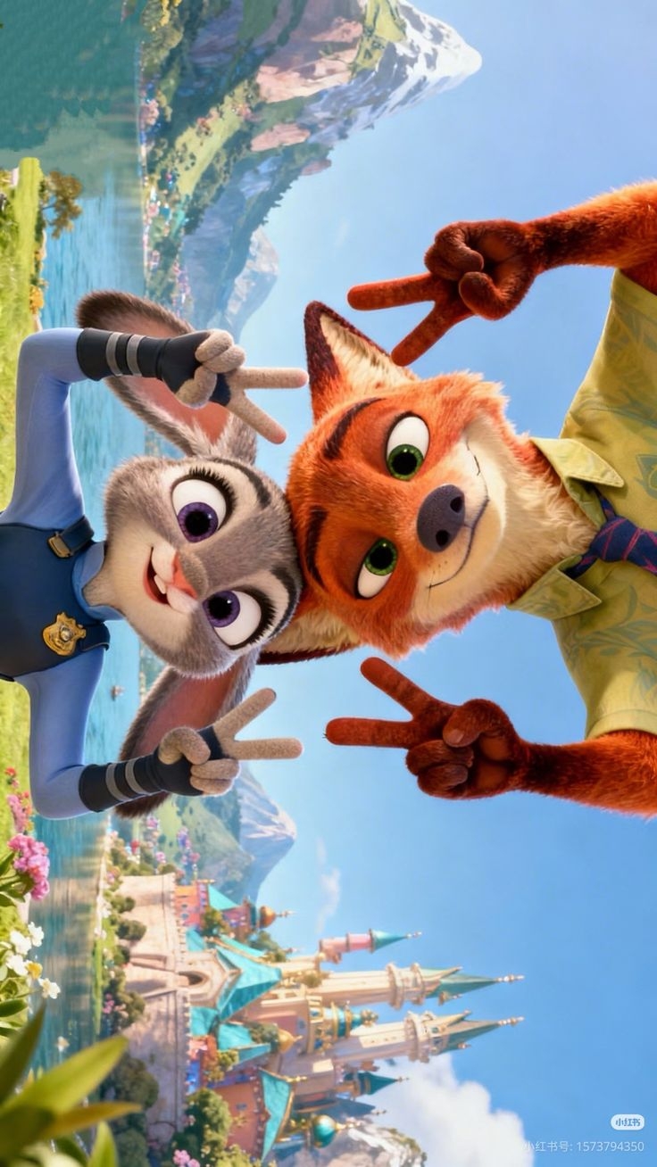 Hình nền Cáo và Thỏ Zootopia Full HD cho điện thoại