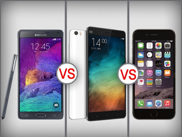 Cuộc chạm trán giữa Mi Note Pro với Galaxy Note 4 và iPhone 6 Plus