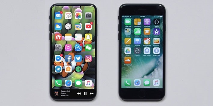 Xuất hiện hình ảnh iPhone 8 đặt cạnh iPhone 7