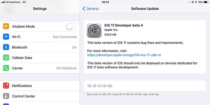 Apple phát hành iOS 11 Developer Beta 4
