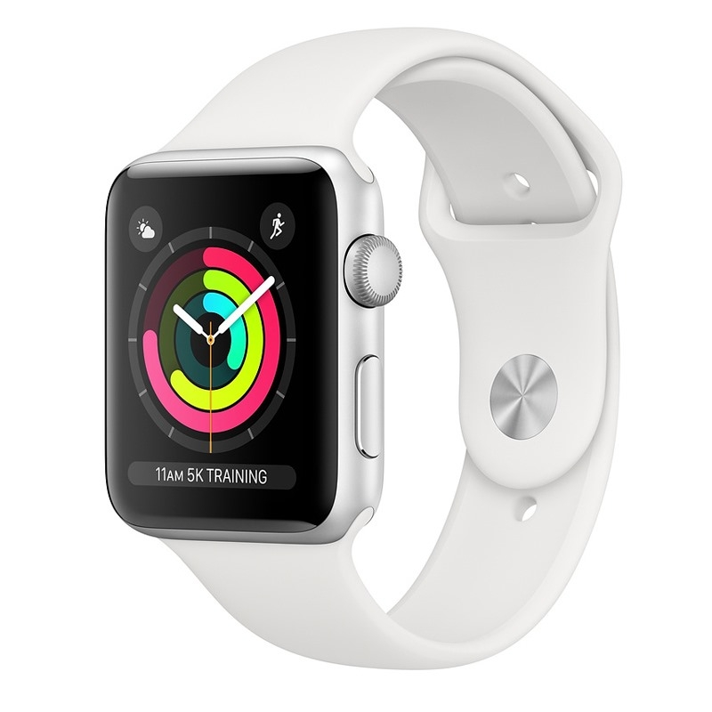 Apple Watch Series 3 GPS, 38mm viền nhôm dây cao su trắng