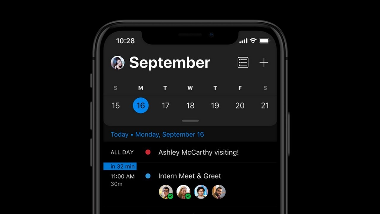 Ứng dụng Outlook đã hỗ trợ dark mode trên iOS 13
