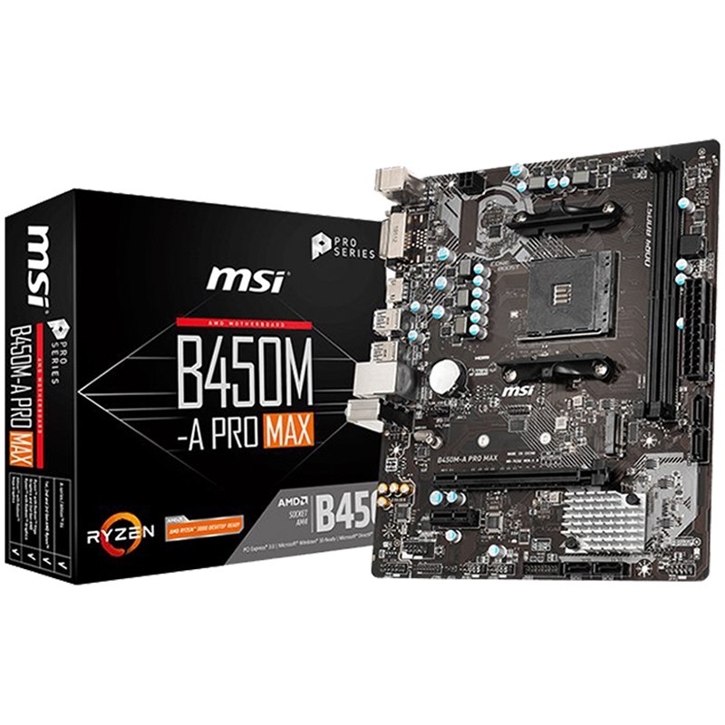 Mainboard Msi B450M - A Pro Max (Amd Am4 - M - Atx Form Factor - Ddr4)