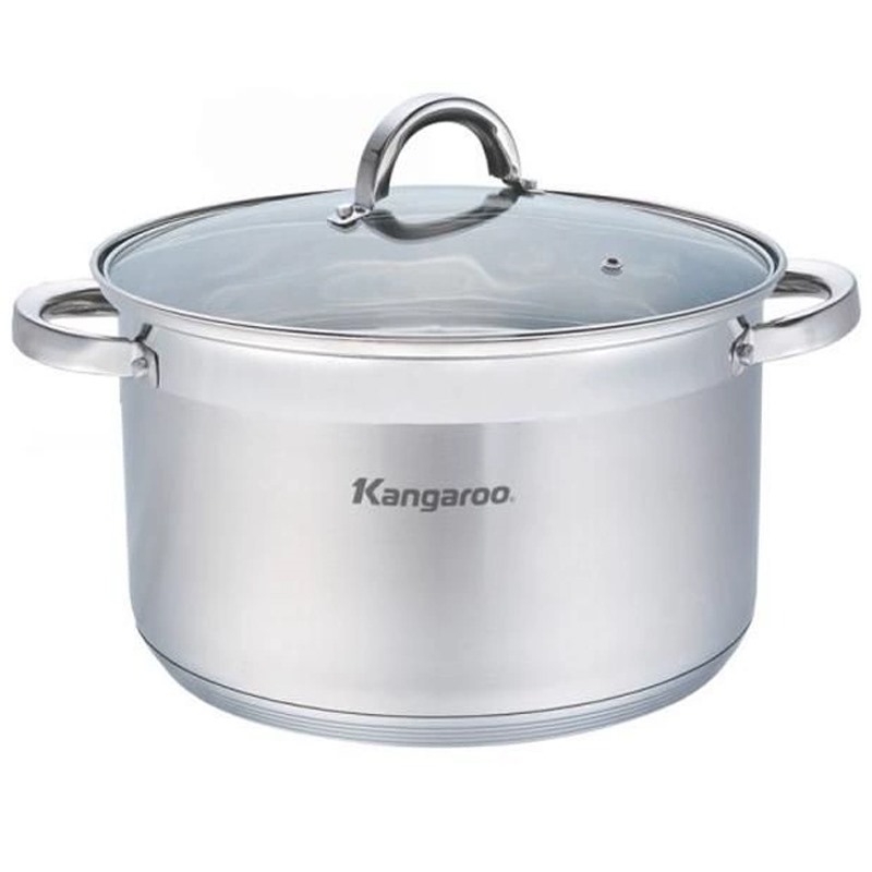 Nồi Inox 5 Đáy Nắp Kính 28 Cm Kangaroo Kg121