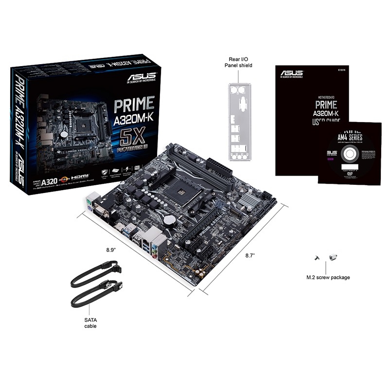 Mainboard Asus Prime A320M - K (Amd Am4 - M - Atx Form Factor - Ddr4)