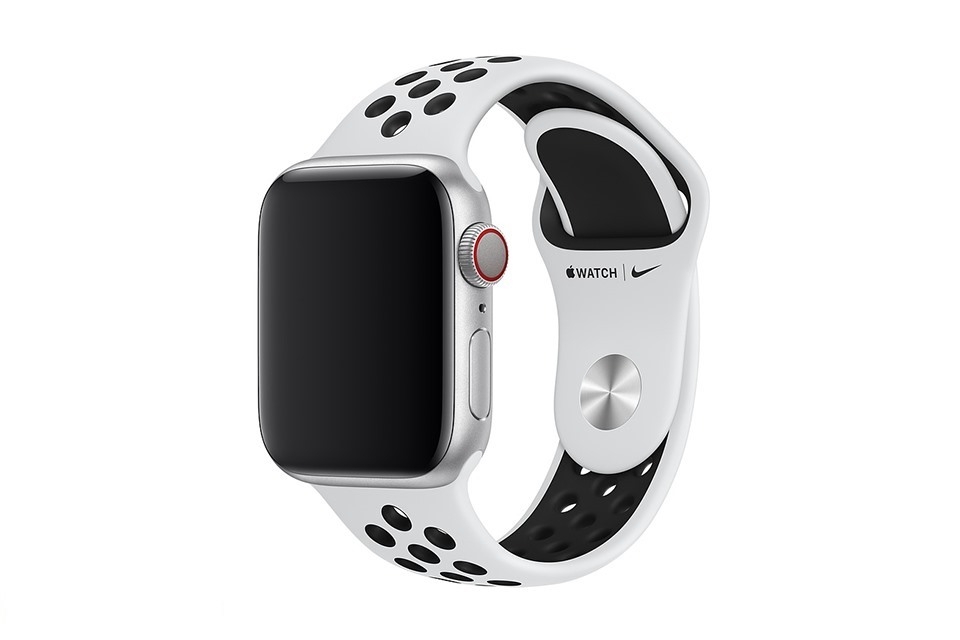 Dây Đeo Apple Watch Nike Sport Band 40Mm Pure Platinum/Black - S/M & M/L