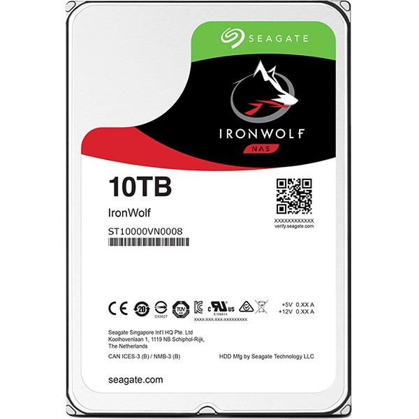 HDD Seagate IronWolf 10 TB SATA 3 - 256 MB Cahe - 7200 rpm ( ST10000VN0008)