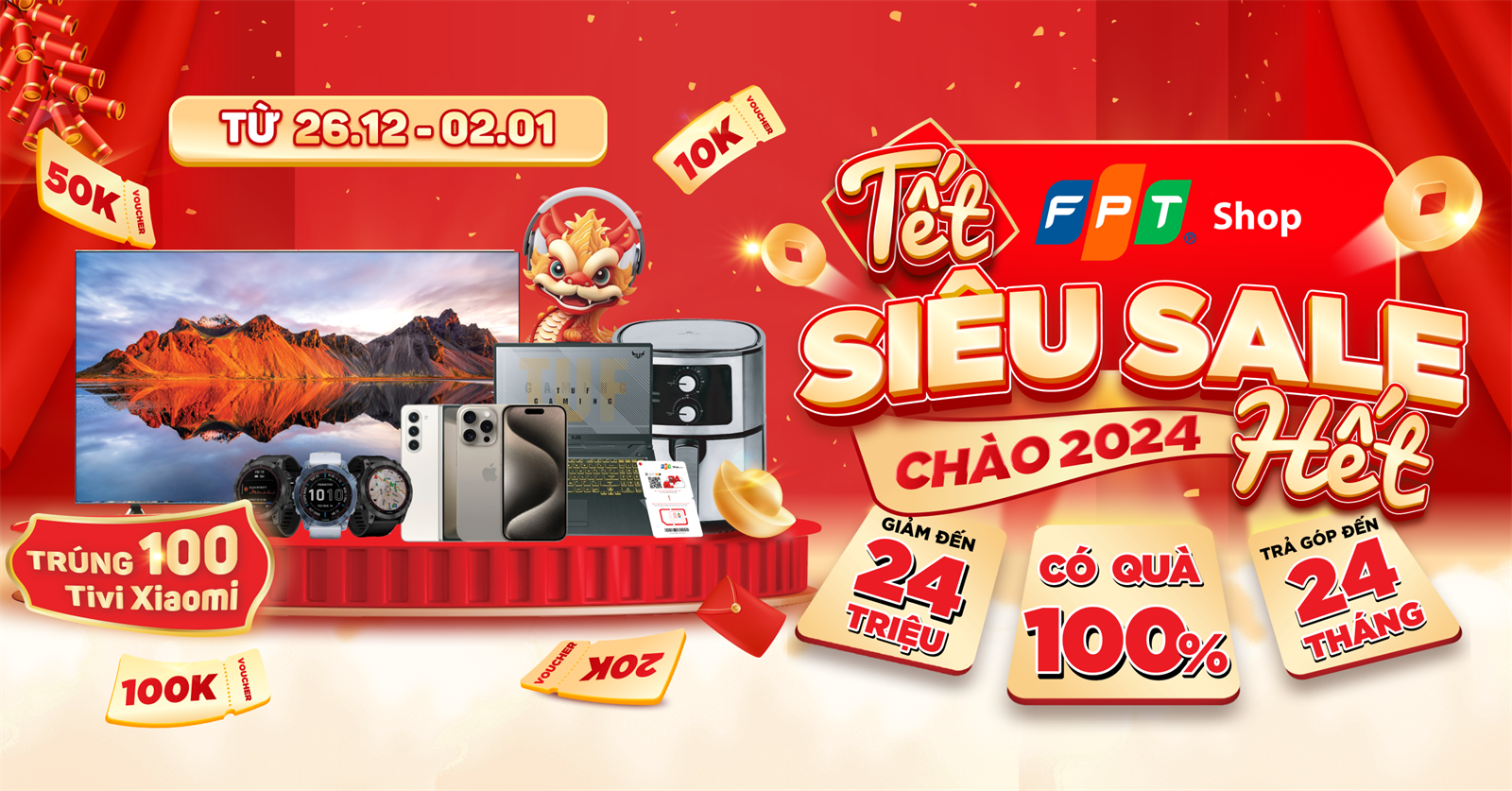 TẾT SIÊU SALE HẾT: Deal giảm đến 24 triệu, trúng 100 Tivi Xiaomi