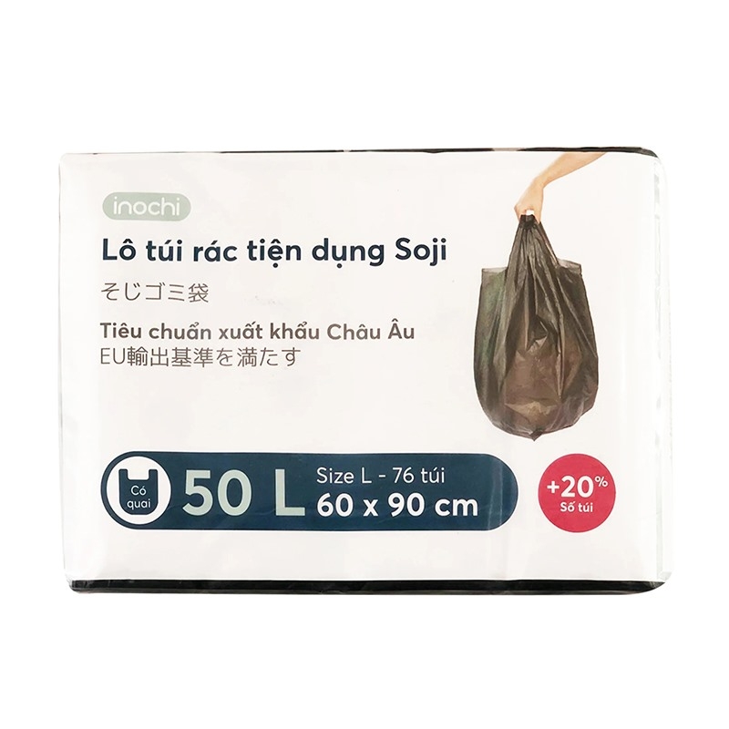 Lô túi rác tiện dụng Inochi Soji 4 x 50L chính hãng, giá rẻ