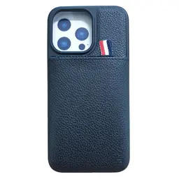 Ốp lưng bảo vệ iPhone 15 Promax Meetu giả da có khe đựng thẻ màu đen