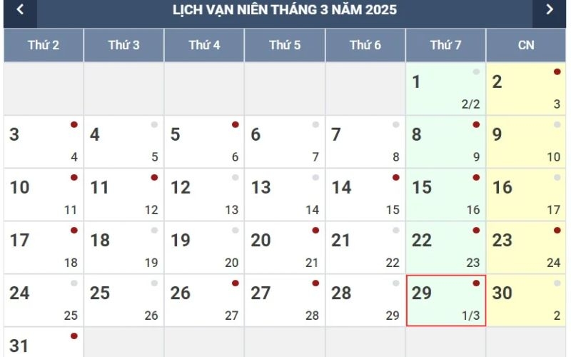 Sự kiện, lịch âm và những điều cần biết vào ngày 29/3